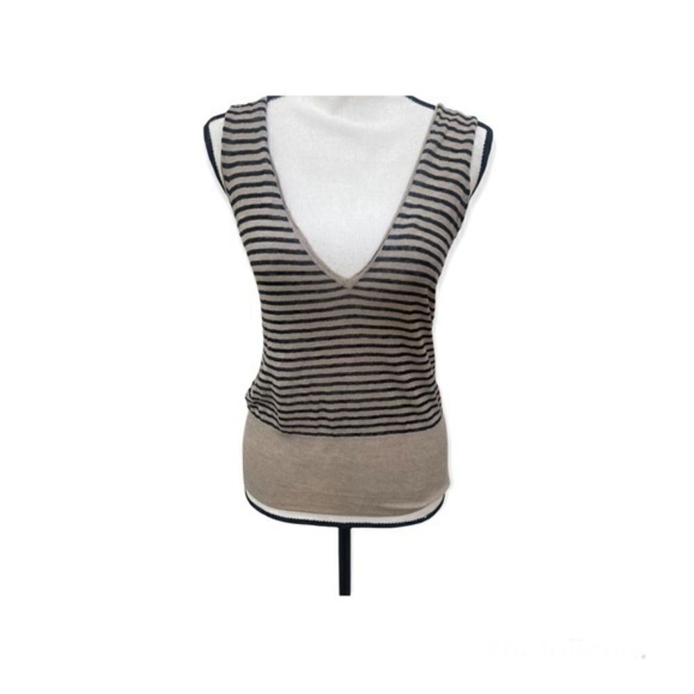 J. Crew deep v-neck cotton/linen blend top size XS